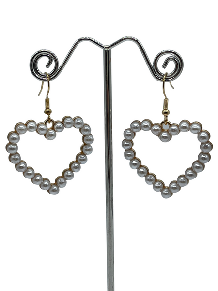 Faux Pearl Heart Drop Earrings That Shop