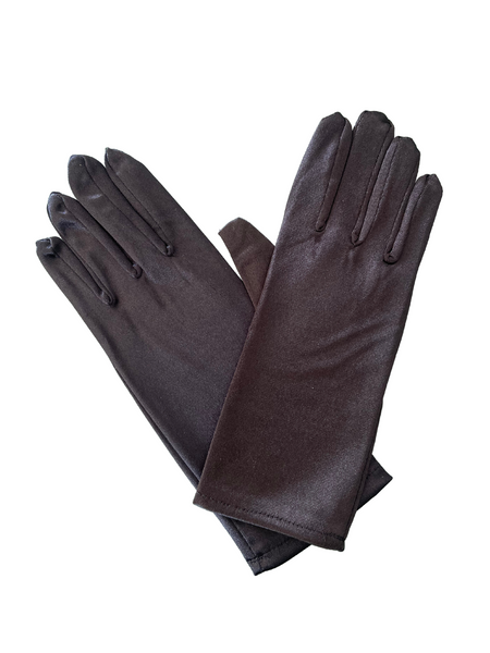 Wrist Satin Gloves - Black