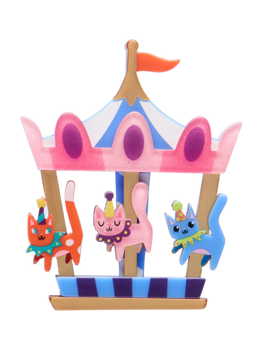 Meowy Go-Round Brooch