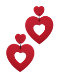 Sweetheart Hoop Earrings - Matte Red