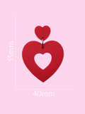 Sweetheart Hoop Earrings - Matte Red