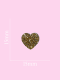 Sweetheart Studs - Gold Glitter