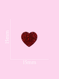 Sweetheart Studs - Red Glitter