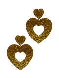 Sweetheart Hoop Earrings - Gold Glitter