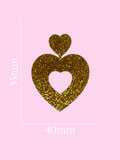 Sweetheart Hoop Earrings - Gold Glitter