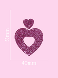 Sweetheart Hoop Earrings - Pink Glitter