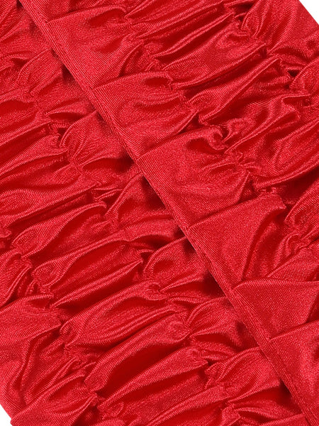 Ellie Satin Elbow Gloves - Red