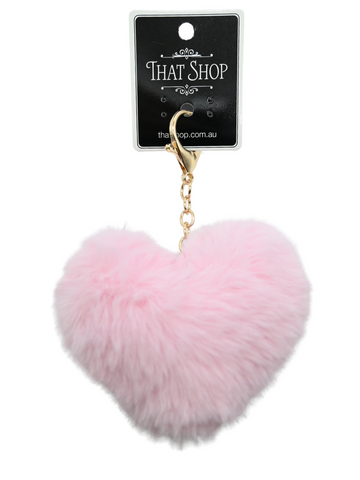 Plush Heart Bag Charm/Keyring - Pink