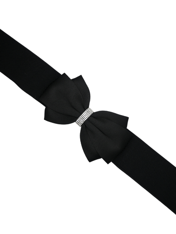 Amaryllis Stretch Bow Belt - Black