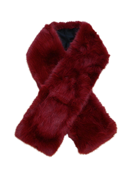 Brielle Faux Fur Scarf - Burgundy