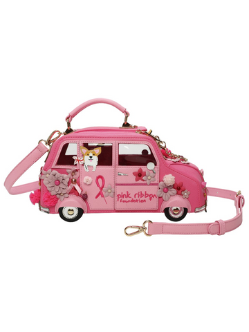 PRF London Cats & Corgis Floral Pink Taxi