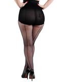 Fishnet Seamed Tights - Blk/Blk