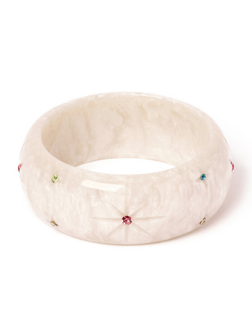 Wide Frosted Gems Bangle - Duchess