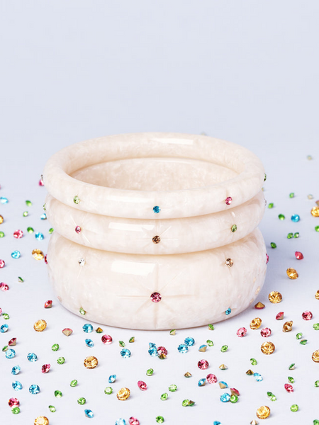 Wide Frosted Gems Bangle