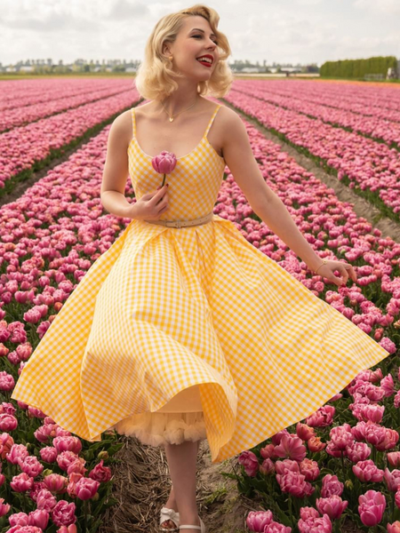 Priscilla Midi - Yellow Gingham