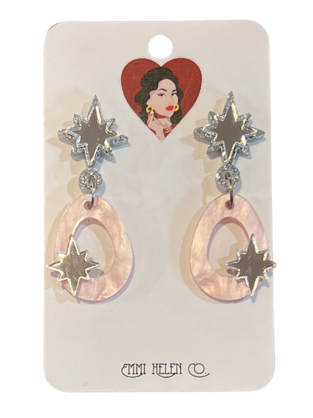 Bonbon Star Earrings - Pink