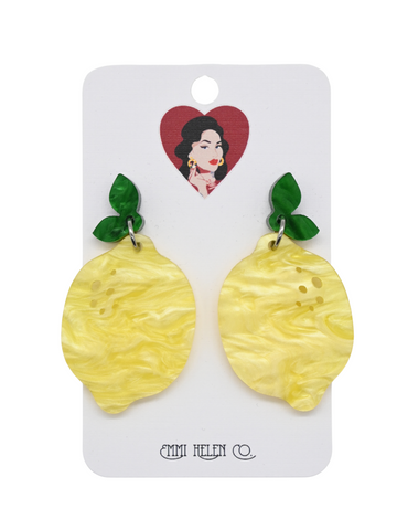 Citrus Drop Earrings - Lemon