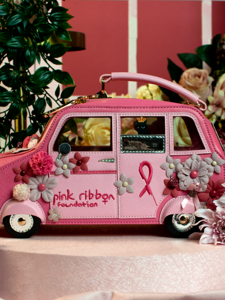 PRF London Cats & Corgis Floral Pink Taxi