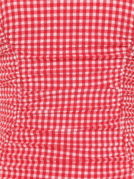 Retro Ruched Halter Swimsuit - Gingham