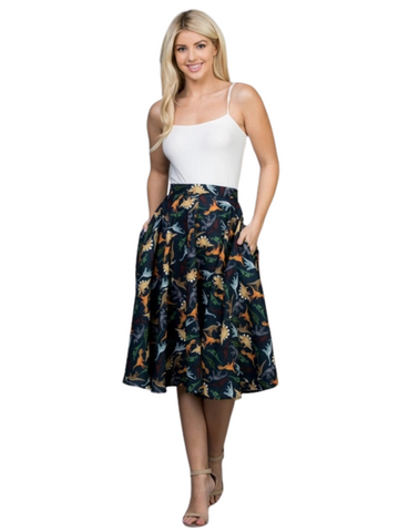 Ash Swing Skirt - Colourful Dinosaurs