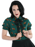 Vixey Blouse - Dark Green