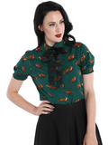 Vixey Blouse - Dark Green