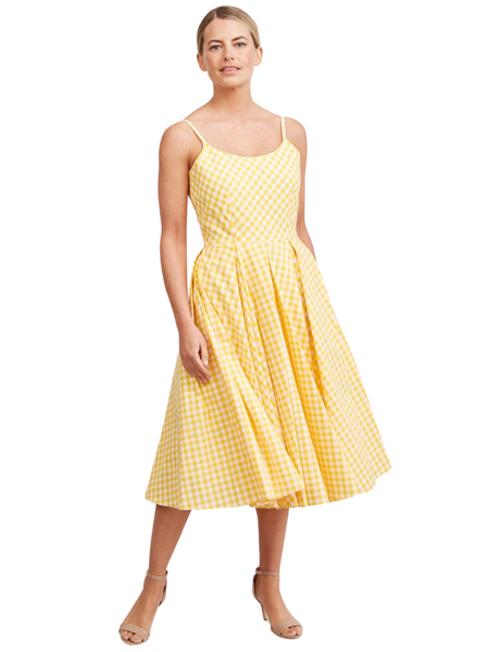 Priscilla Midi - Yellow Gingham