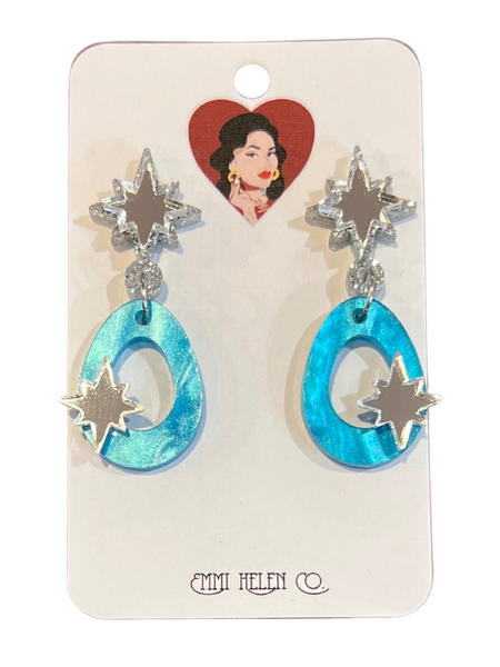 Bonbon Star Earrings - Blue
