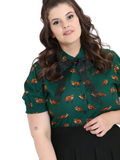 Vixey Blouse - Dark Green