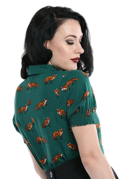 Vixey Blouse - Dark Green