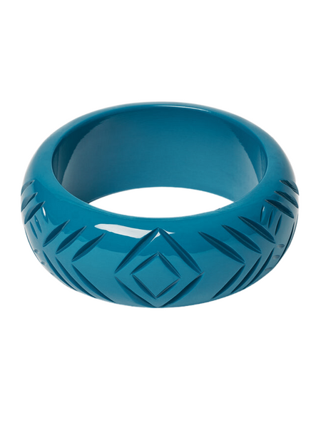 Wide Peacock Heavy Carve Bangle