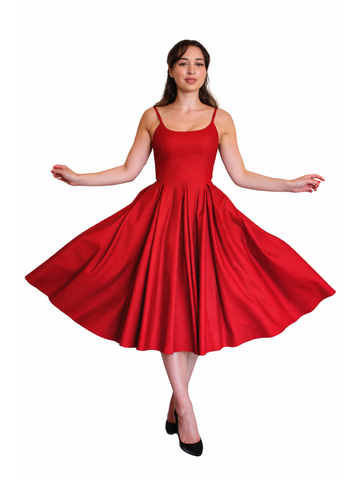 Priscilla Stretch Midi - Red