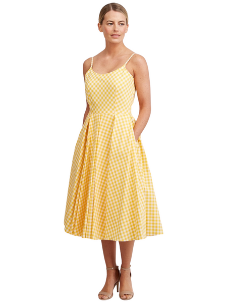 Priscilla Midi - Yellow Gingham