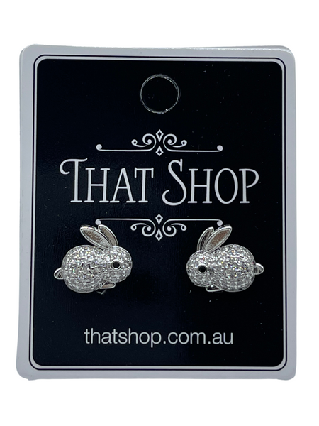 Bunny Diamante Stud Earrings