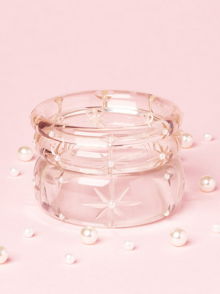 Wide Sparkling Pearls Bangle - Duchess
