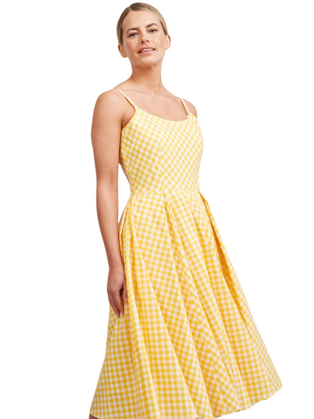 Priscilla Midi - Yellow Gingham