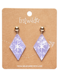 Atomic Diamond Drop Earrings - Lilac