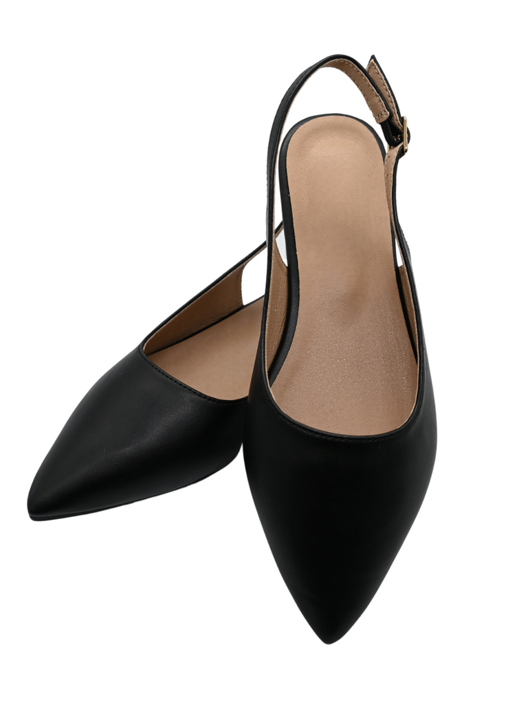 Wide fit black flat shoes online