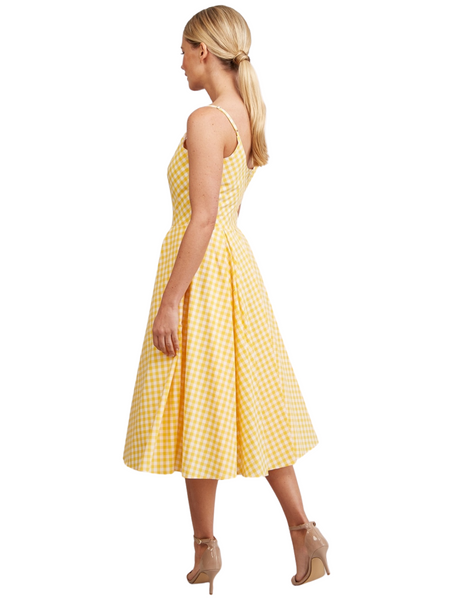 Priscilla Midi - Yellow Gingham