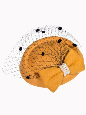 Judith Pillbox Hat - Mustard