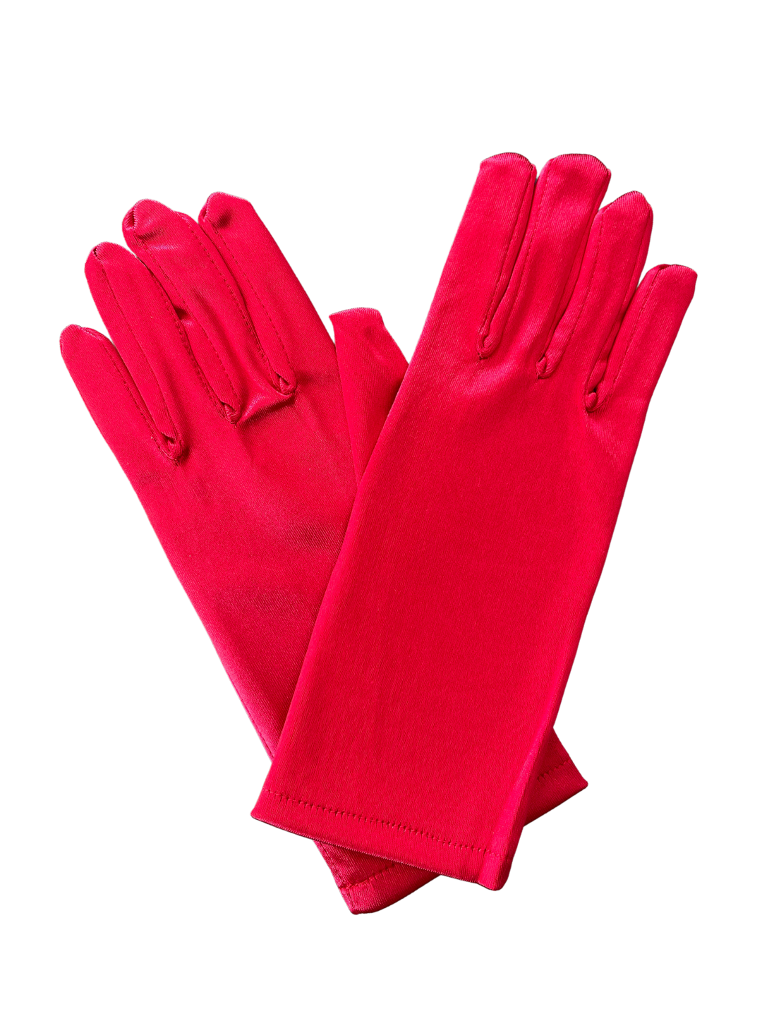 Wrist Satin Gloves - Red