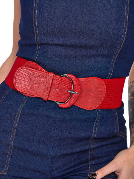 Elasticated Belt - Red