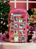 PRF London Cats & Corgis Floral Pink Telephone Box