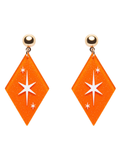 Atomic Diamond Drop Earrings - Orange