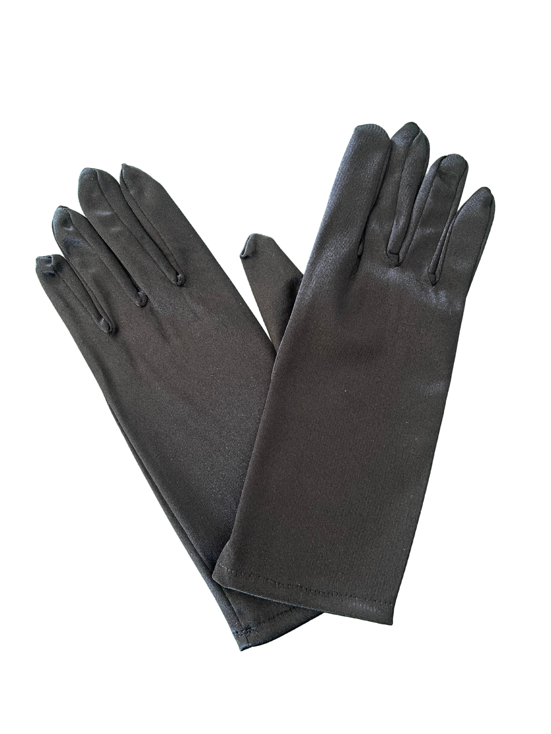 Wrist Satin Gloves - Black