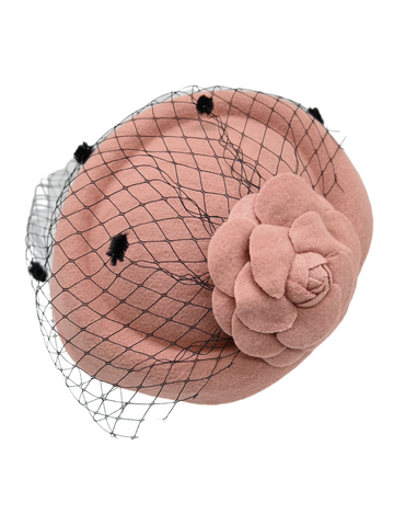 Rosalie Pillbox Hat - Dusty Pink