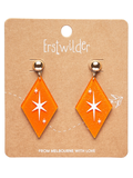 Atomic Diamond Drop Earrings - Orange