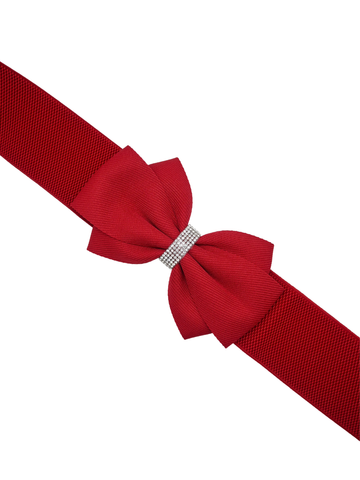 Amaryllis Stretch Bow Belt - Red