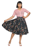 Dakota Swing Skirt - Hollyhocks Hooray