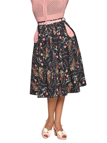 Dakota Swing Skirt - Hollyhocks Hooray